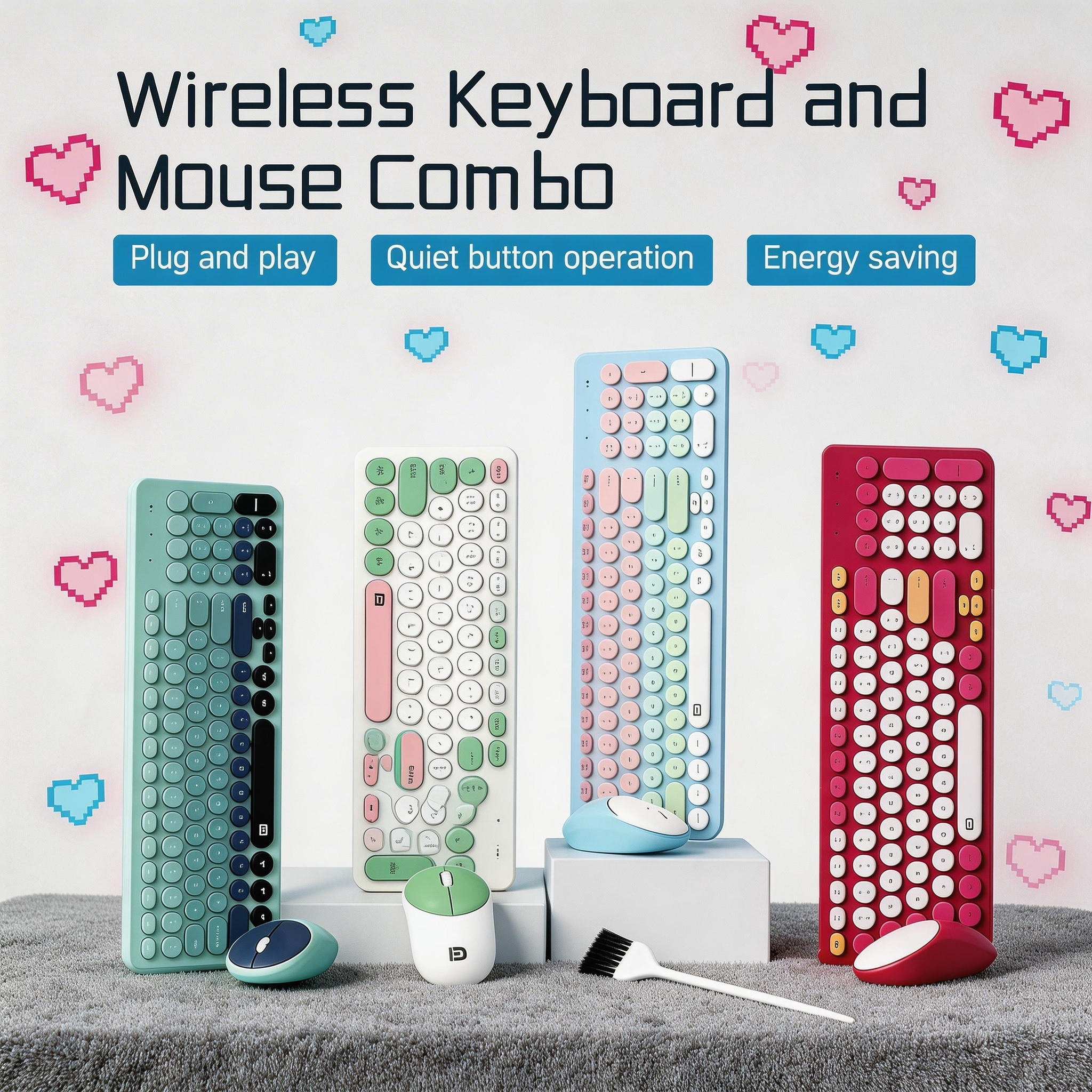 Desk Setup Options - Wireless Keyboard and Mouse Combo with