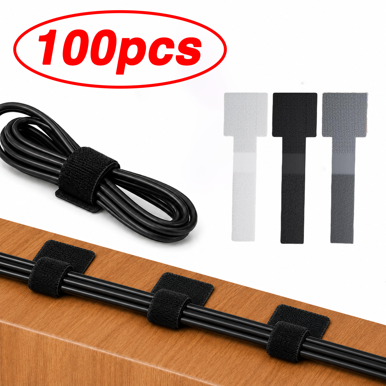 Desk Setup Living Room - Cable Ties Reusable Straps Velcros Hook