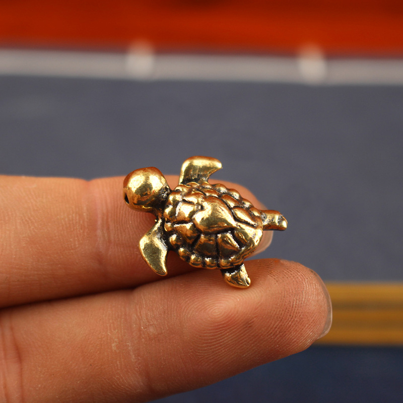 Desk Setup Retro - Brass Turtle Figurine​ - Vintage Tortoise