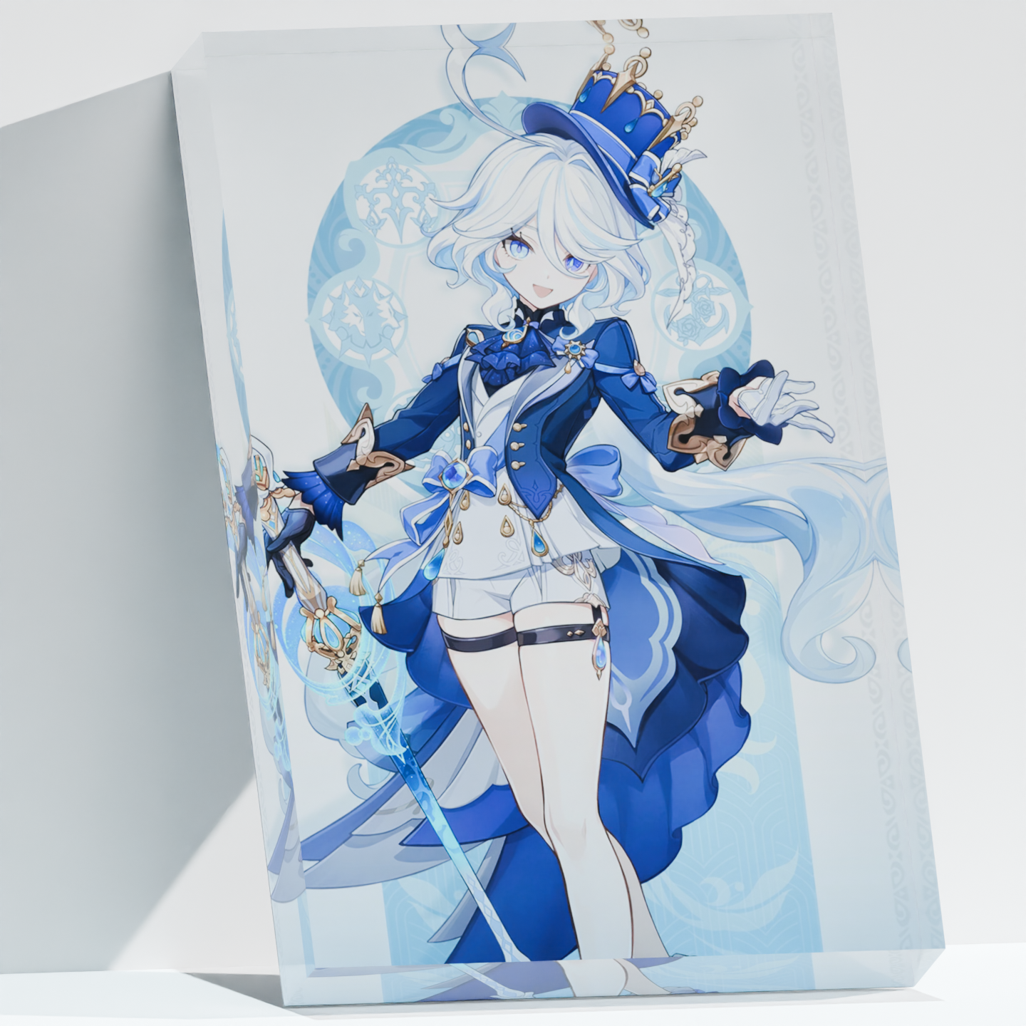 Desk Setup Poster - Bespoke Genshin Impact Furina 3D Crystal