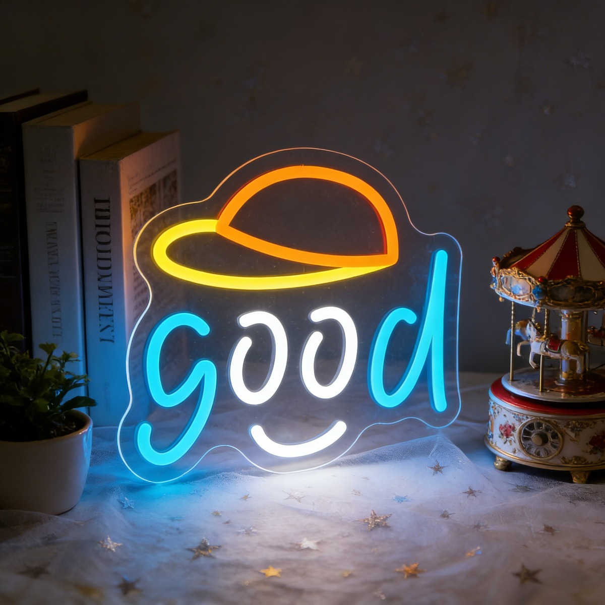 Good Vibes Neon Sign LED USB R – обзор и цена Desk Setup Living Room