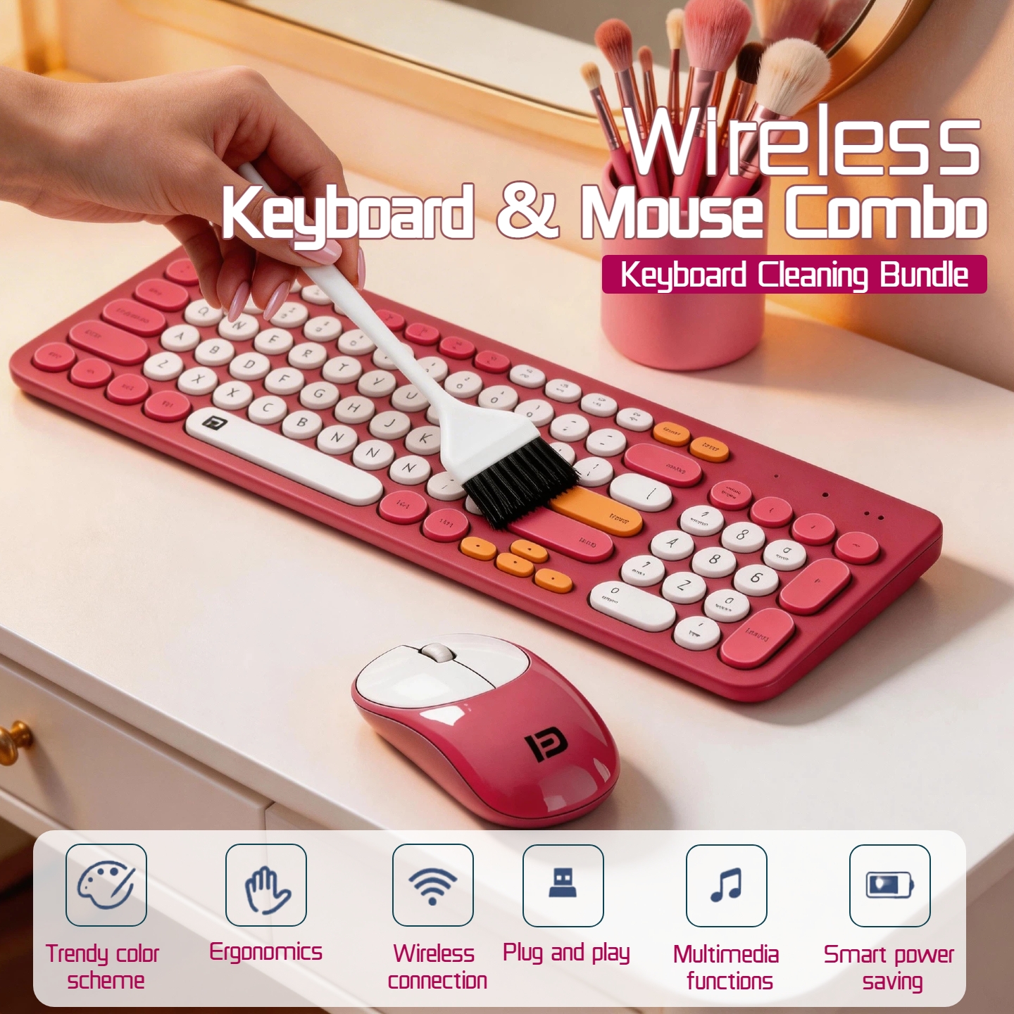 96 Key Wireless Keyboard Mouse – обзор и цена Work Desk Home Setup