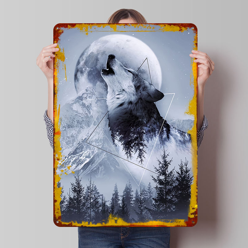 Howl With the Wolf Tin Poster  – обзор и цена Desk Setup Poster