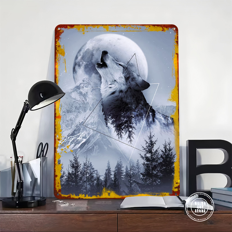 Howl With the Wolf Tin Poster  – обзор и цена Desk Setup Poster
