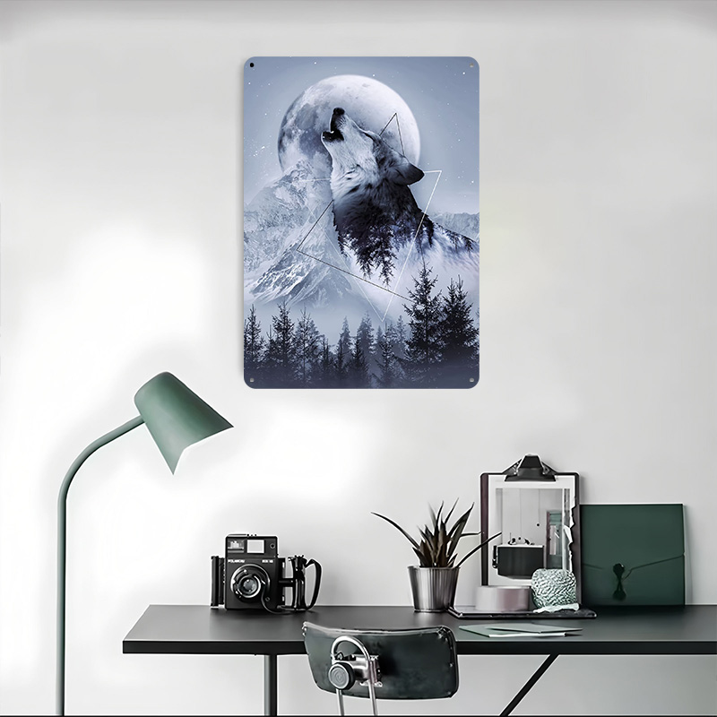Howl With the Wolf Tin Poster  – обзор и цена Desk Setup Poster