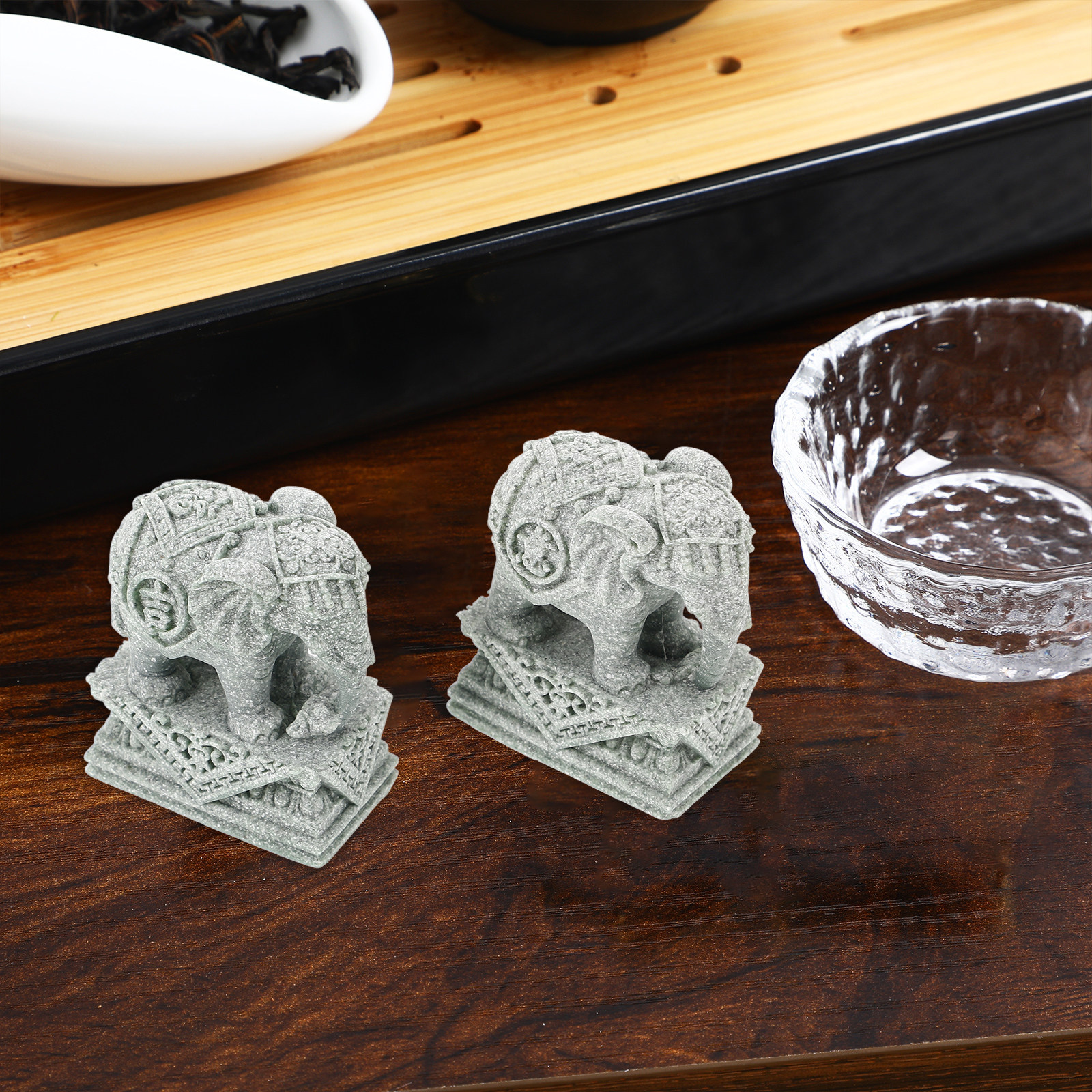 1Pair Sandstone Elephant Sculp – обзор и цена Desk Setup Living Room