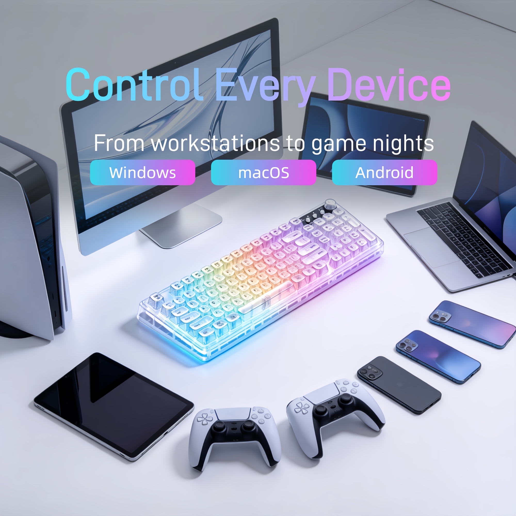 Crystal RGB Keyboard, 99-Key W – обзор и цена Work Desk Home Setup