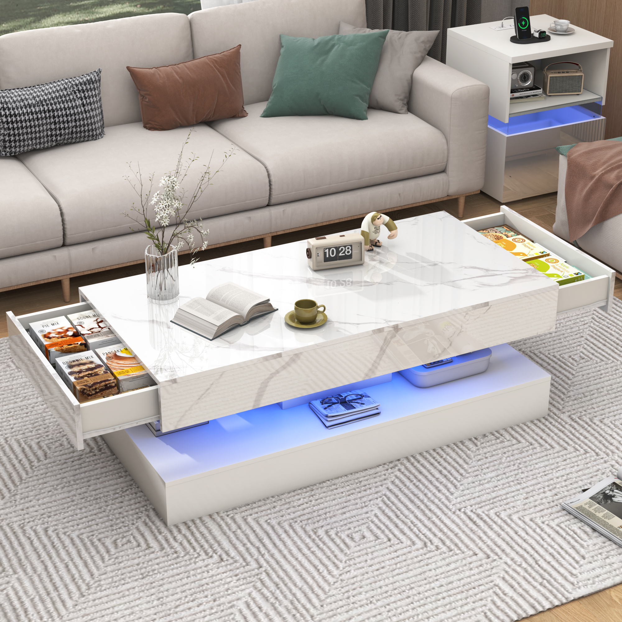 Modern Stylish Coffee Table wi – обзор и цена Desk Setup Modern