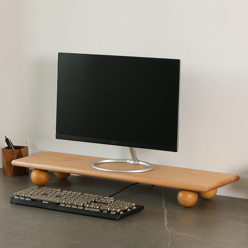 Natural Wood Desktop Riser Dua – обзор и цена Desk Setup Living Room
