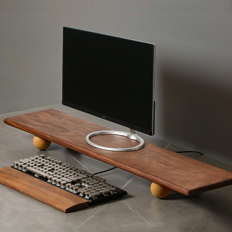 Natural Wood Desktop Riser Dua – обзор и цена Desk Setup Living Room