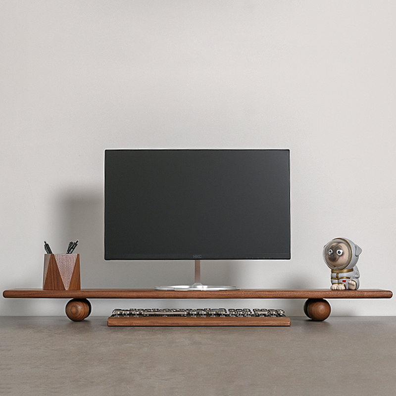 Natural Wood Desktop Riser Dua – обзор и цена Desk Setup Living Room