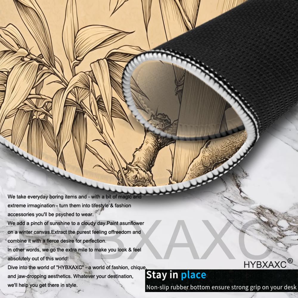 HYBXAXC Bamboo Line Art Mouse  – обзор и цена Desk Setup Beige