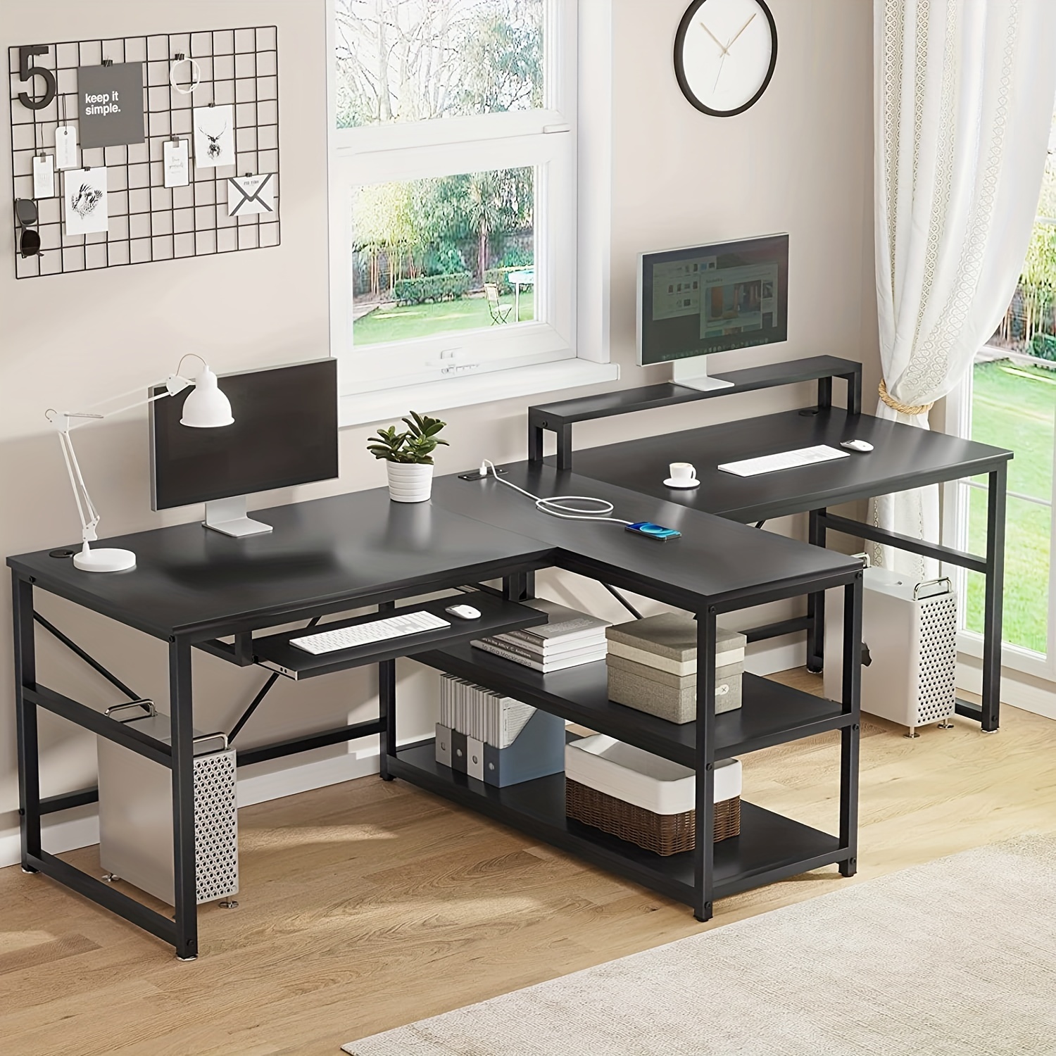 94.5-inch Dual-User Gaming Des – обзор и цена Desk Setup With Keyboard Tray