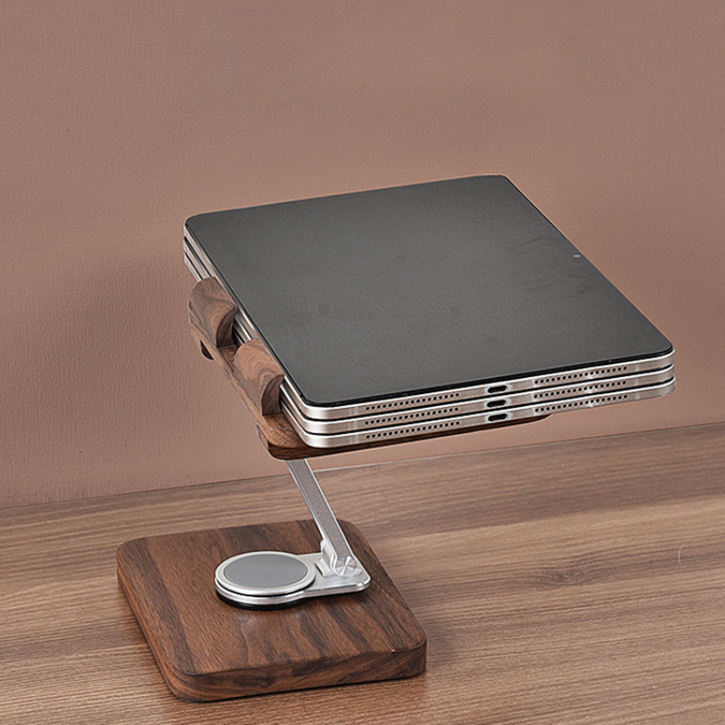 Black Walnut iPad Stand with 3 – обзор и цена Desk Setup Living Room