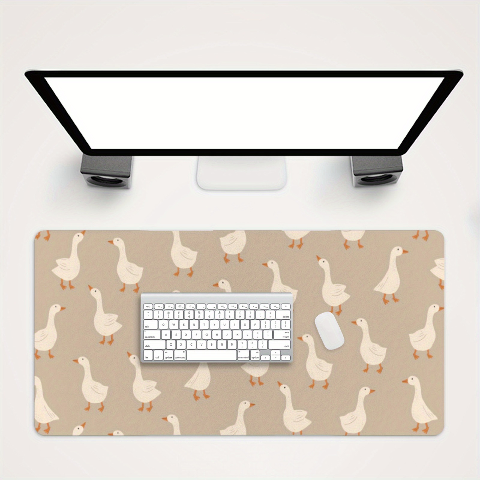 Goose Flock Pattern Desk Mat N – обзор и цена Desk Setup Beige