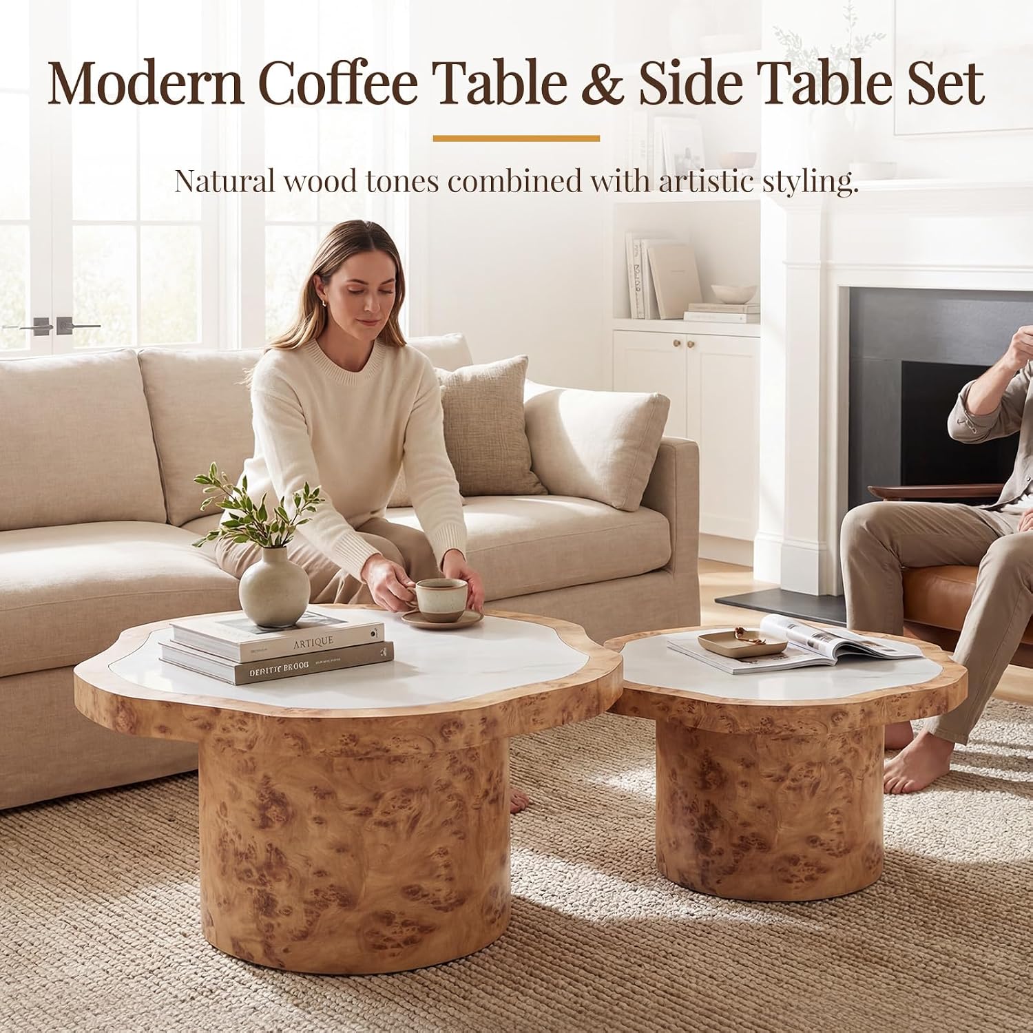 Nesting Coffee Table Set of 2, – обзор и цена Desk Setup Modern