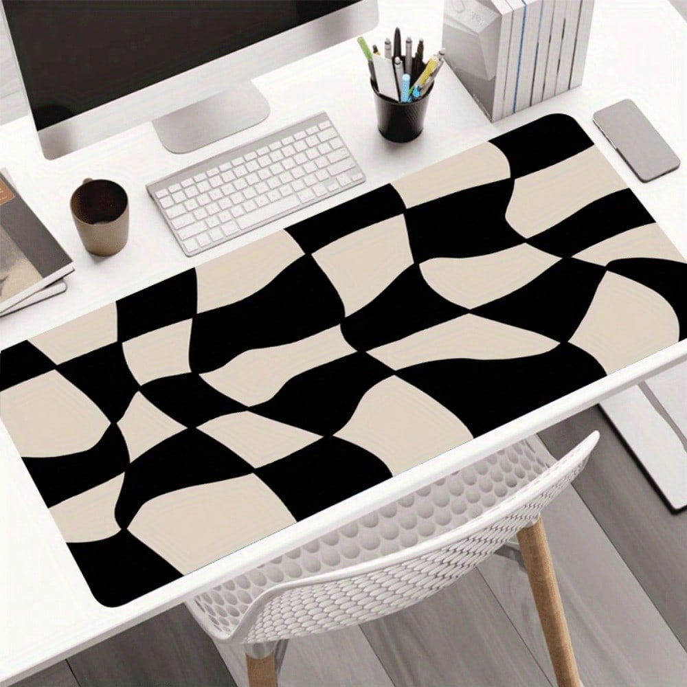 Large Black & Beige Checkerboa – обзор и цена Desk Setup Beige