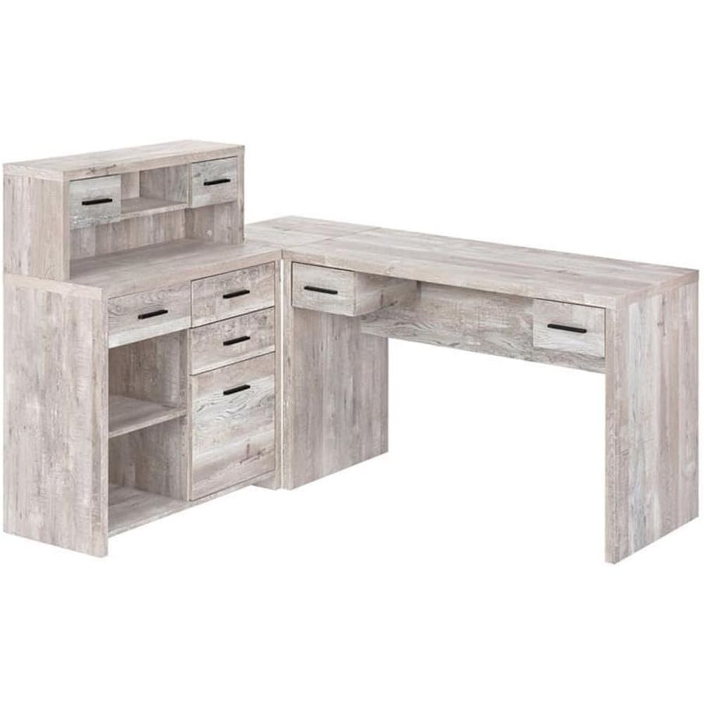 Contemporary Beige L-Shaped La – обзор и цена Desk Setup Beige
