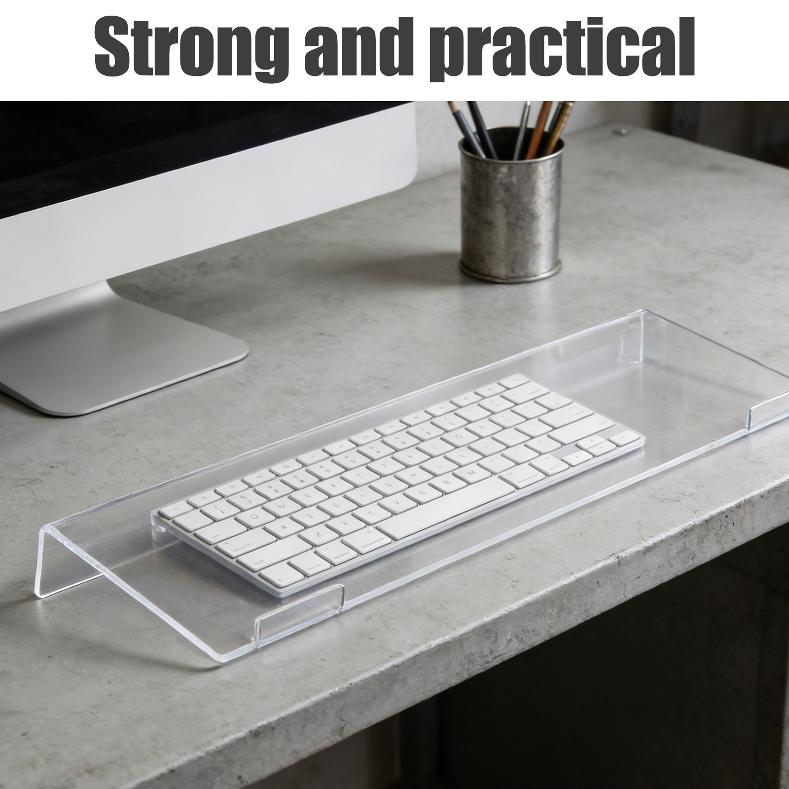 Adjustable Ergonomic Clear Acr – обзор и цена Desk Setup With Keyboard Tray