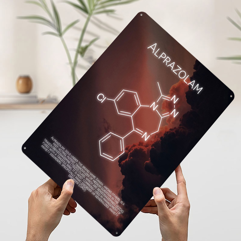 Alprazolam Molecule Tinplate P – обзор и цена Desk Setup Poster