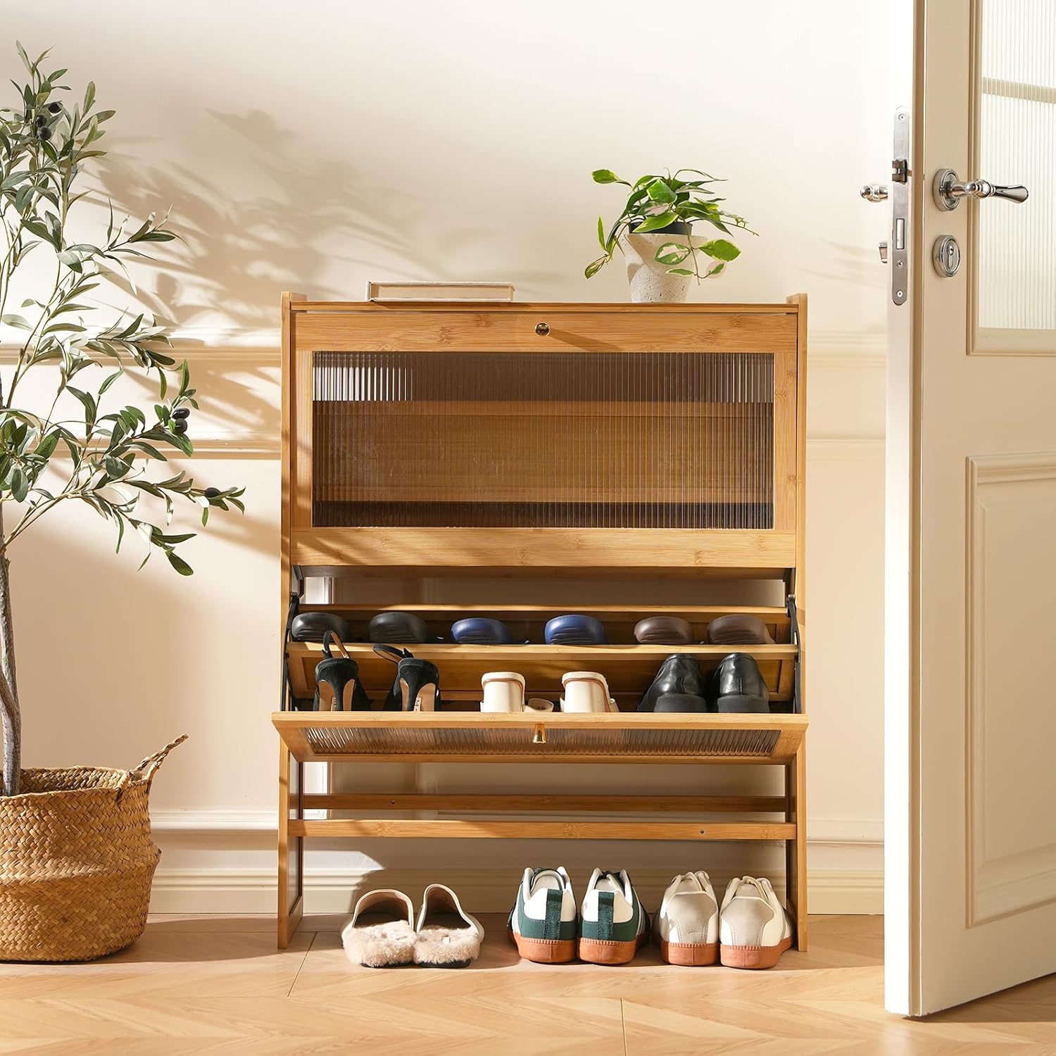 Bamboo Shoe Cabinet, Freestand – обзор и цена Drawer Organizer Bamboo