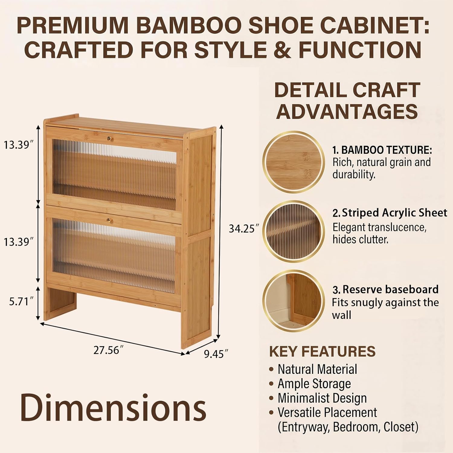 Bamboo Shoe Cabinet, Freestand – обзор и цена Drawer Organizer Bamboo