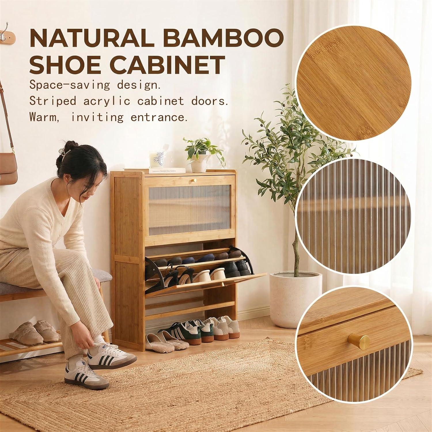 Bamboo Shoe Cabinet, Freestand – обзор и цена Drawer Organizer Bamboo
