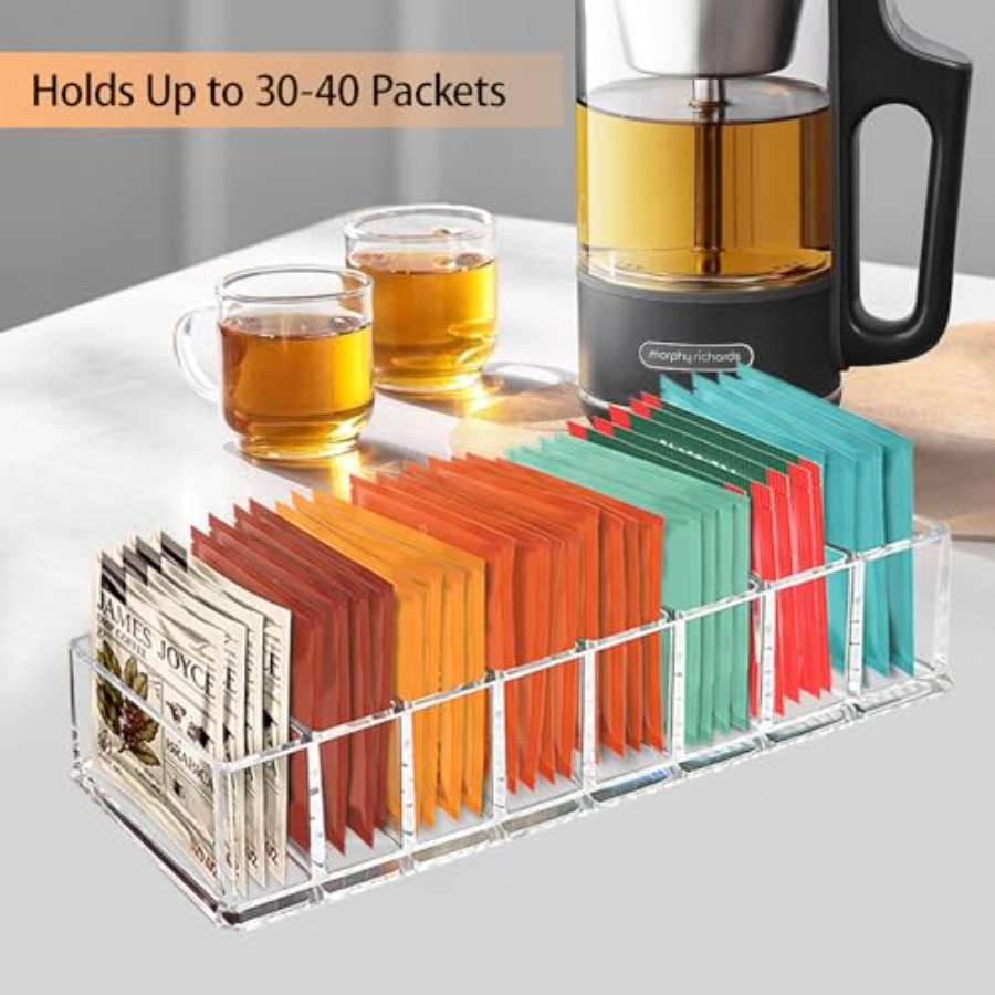 Tea Bag Organizer, Clear Acryl – обзор и цена Drawer Organizer Bamboo