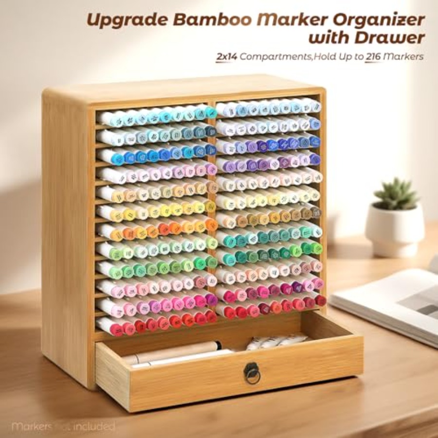 Marker Organizer for 216 Marke – обзор и цена Drawer Organizer Bamboo
