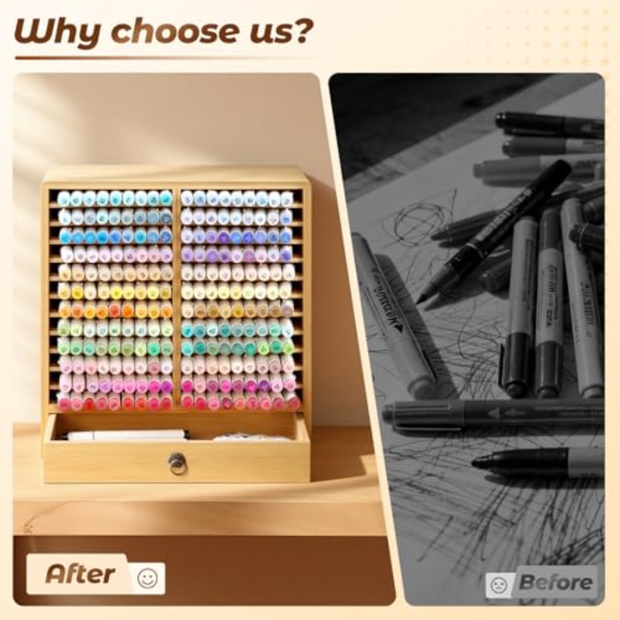Marker Organizer for 216 Marke – обзор и цена Drawer Organizer Bamboo
