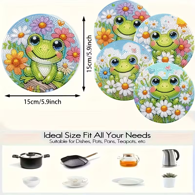4-Piece Frog Patterned Wooden  – обзор и цена Desk Setup Modern
