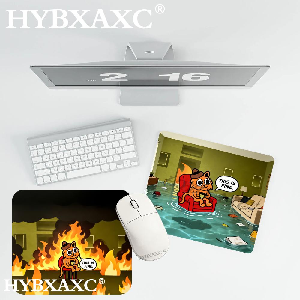 HYBXAXC This Is Fine Cat Meme  – обзор и цена Work Desk Home Setup