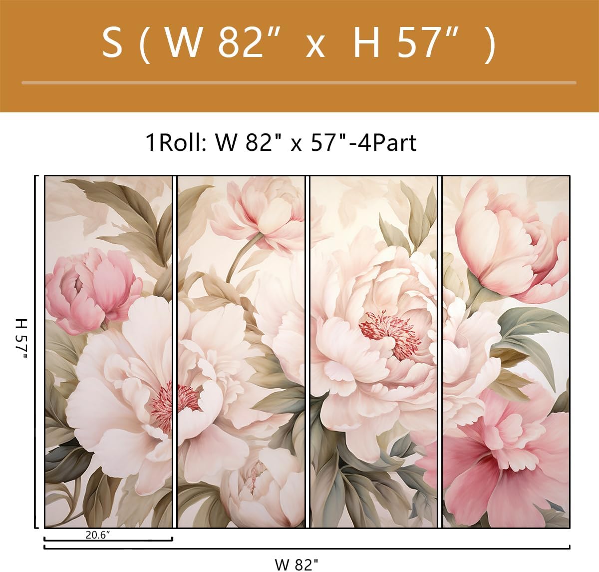 Elegant Peony Floral Mural Wal – обзор и цена Desk Setup Modern