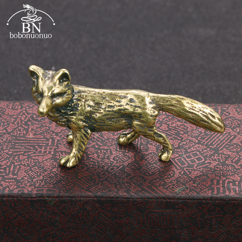 Solid Brass Fox Figurines Mini – обзор и цена Desk Setup Retro