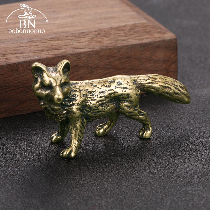 Solid Brass Fox Figurines Mini – обзор и цена Desk Setup Retro