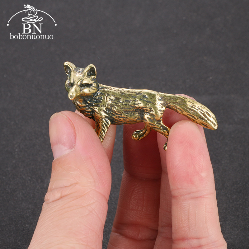 Solid Brass Fox Figurines Mini – обзор и цена Desk Setup Retro