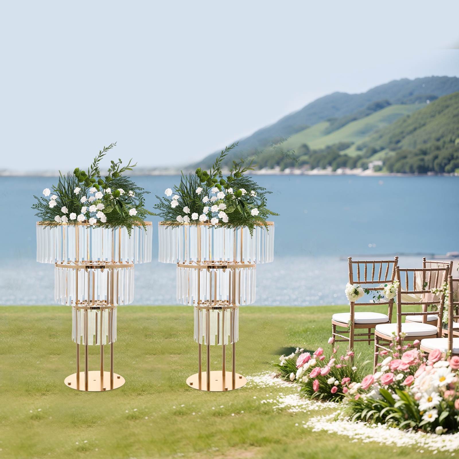 Gold 3-Tier Flower Centerpiece – обзор и цена Desk Setup Modern