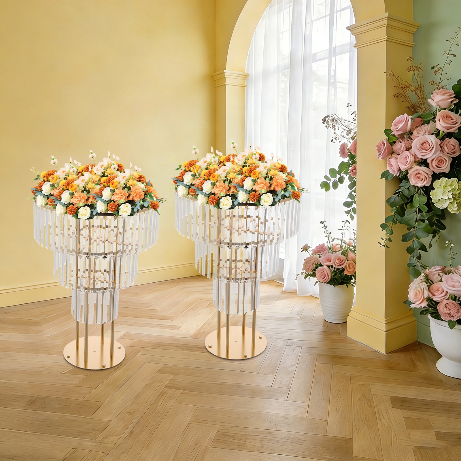 Gold 3-Tier Flower Centerpiece – обзор и цена Desk Setup Modern