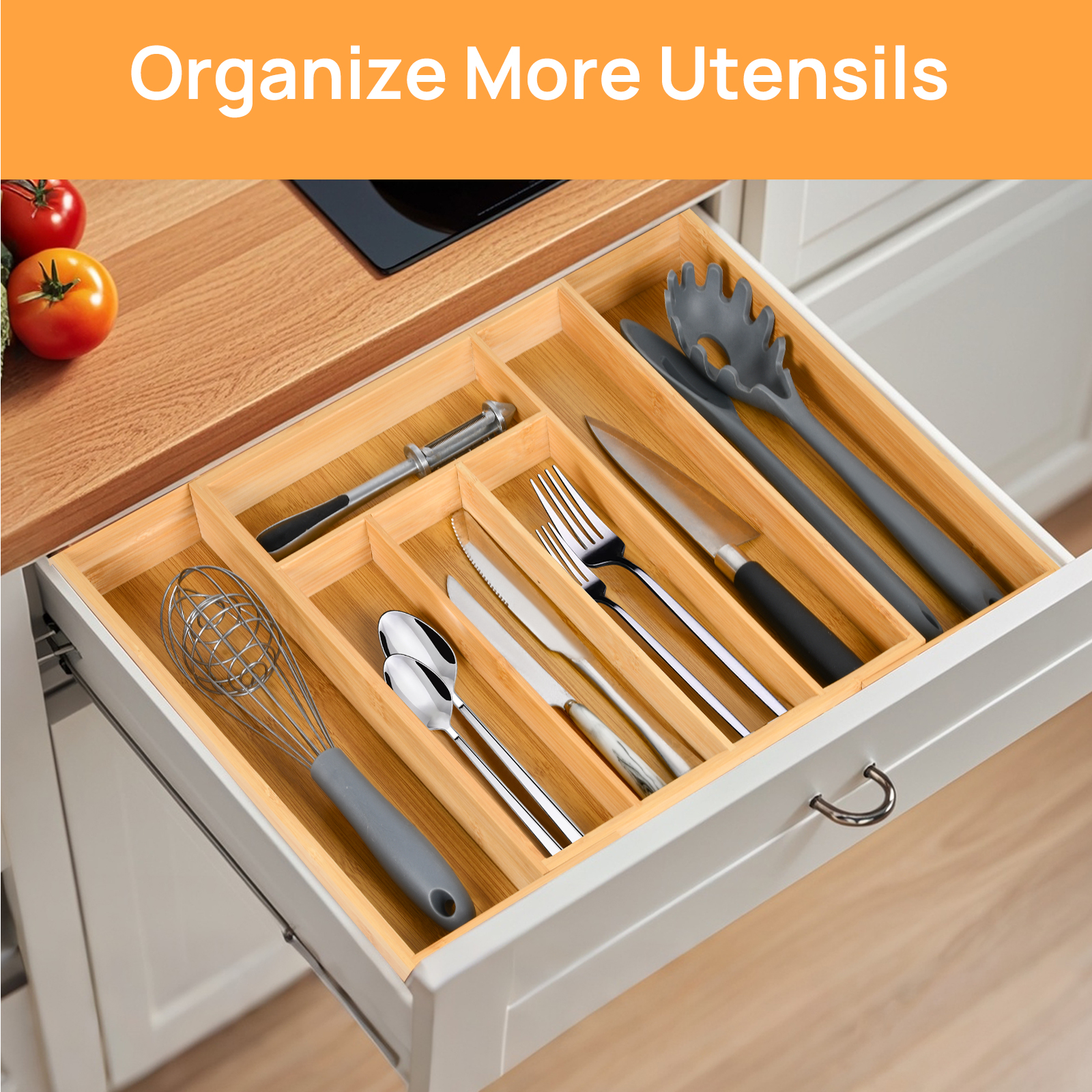 Bamboo Kitchen Drawer Organize – обзор и цена Drawer Organizer Bamboo
