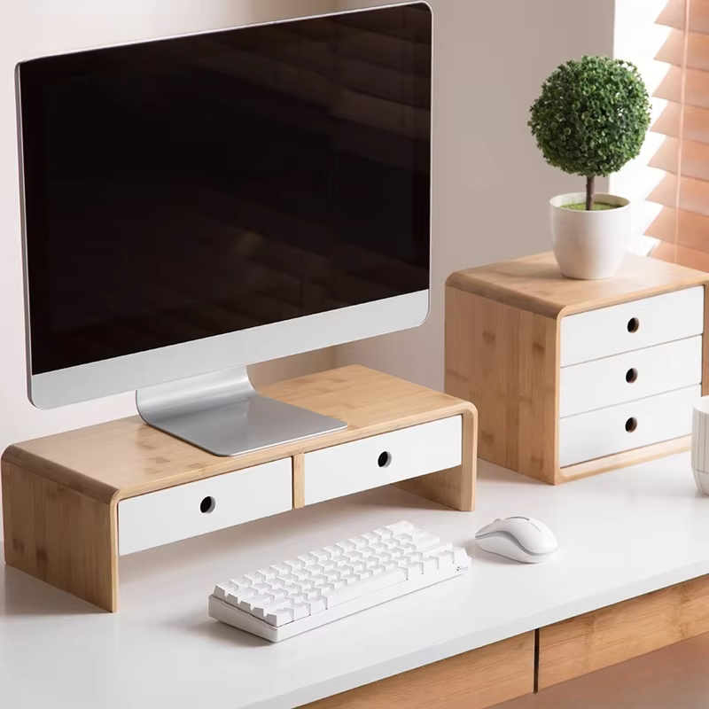 Bamboo Laptop Monitor Riser Ec – обзор и цена Desk Setup Living Room