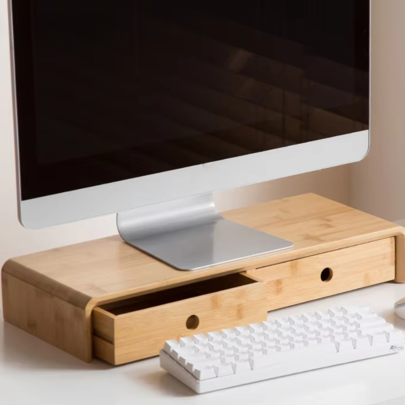 Bamboo Laptop Monitor Riser Ec – обзор и цена Desk Setup Living Room