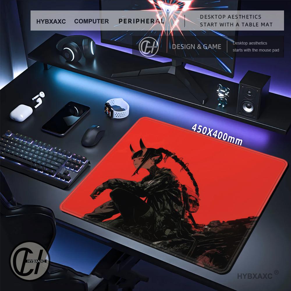 HYBXAXC Red Background Oni Gir – обзор и цена Work Desk Home Setup