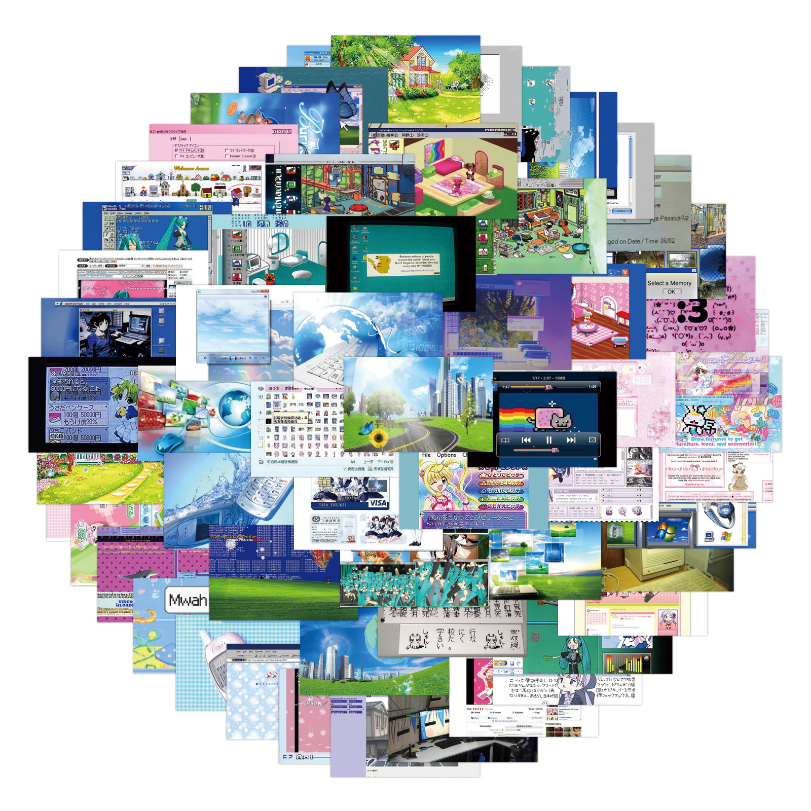 75Pcs Creative Webcore Ancient – обзор и цена Desk Setup Poster