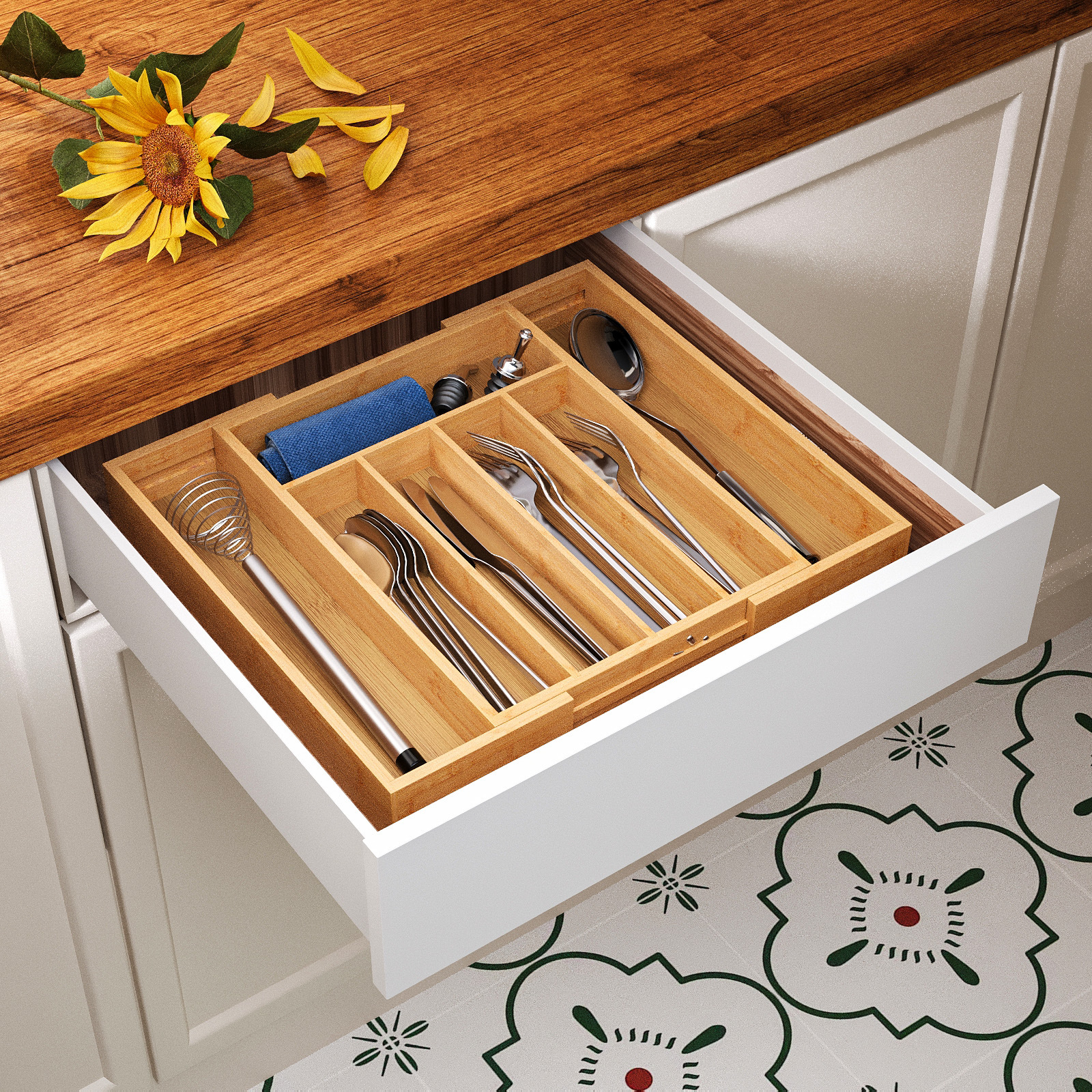 Multi-grid Kitchen Tableware P – обзор и цена Drawer Organizer Bamboo