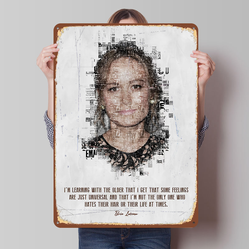 Brie Larson Quote Art Tin Post – обзор и цена Desk Setup Poster