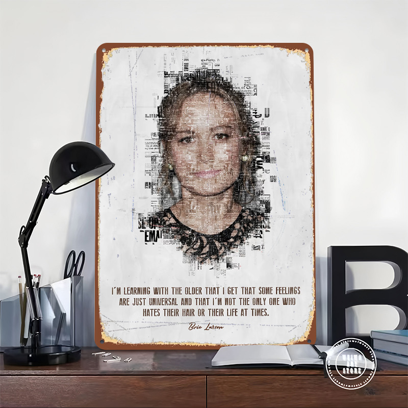 Brie Larson Quote Art Tin Post – обзор и цена Desk Setup Poster