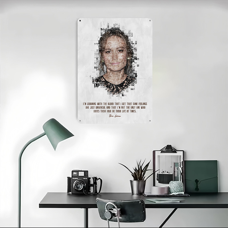 Brie Larson Quote Art Tin Post – обзор и цена Desk Setup Poster